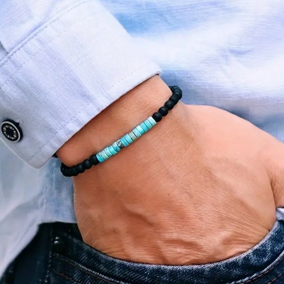 Minimalistic Bracelet set with Onyx and Emperor Blue - Picture 5 of 10